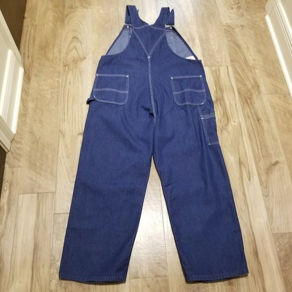 Vintage 70s Roebucks Denim Overalls Union Made USA 44x28.5 - Picture 5 of 10